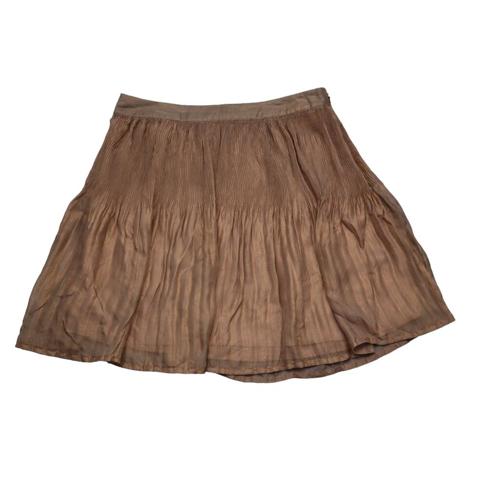I Jeans By Buffalo Skirt Womens 6 Brown Garcia Short Flare Pleated Zip Lined